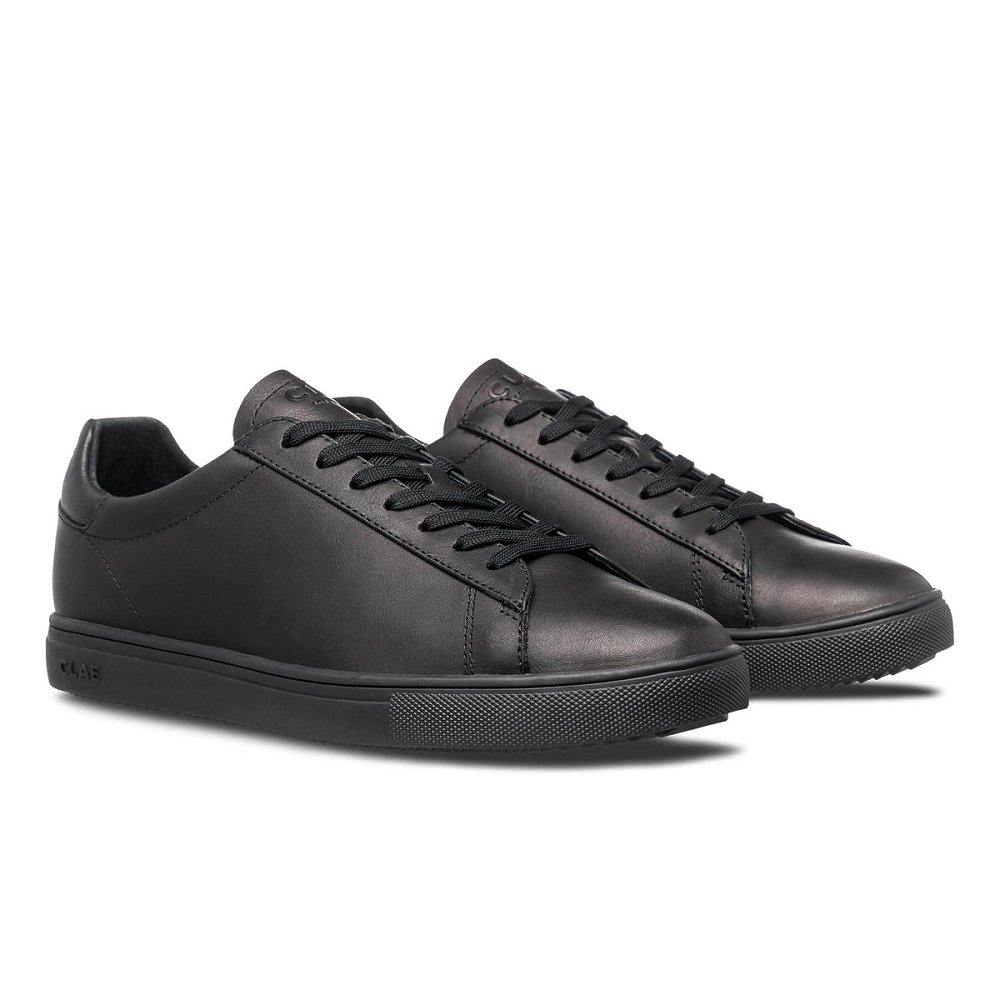 CLAE BRADLEY ESSENTIALS Shoes Mens USA651-Q89 In Triple Black Leather